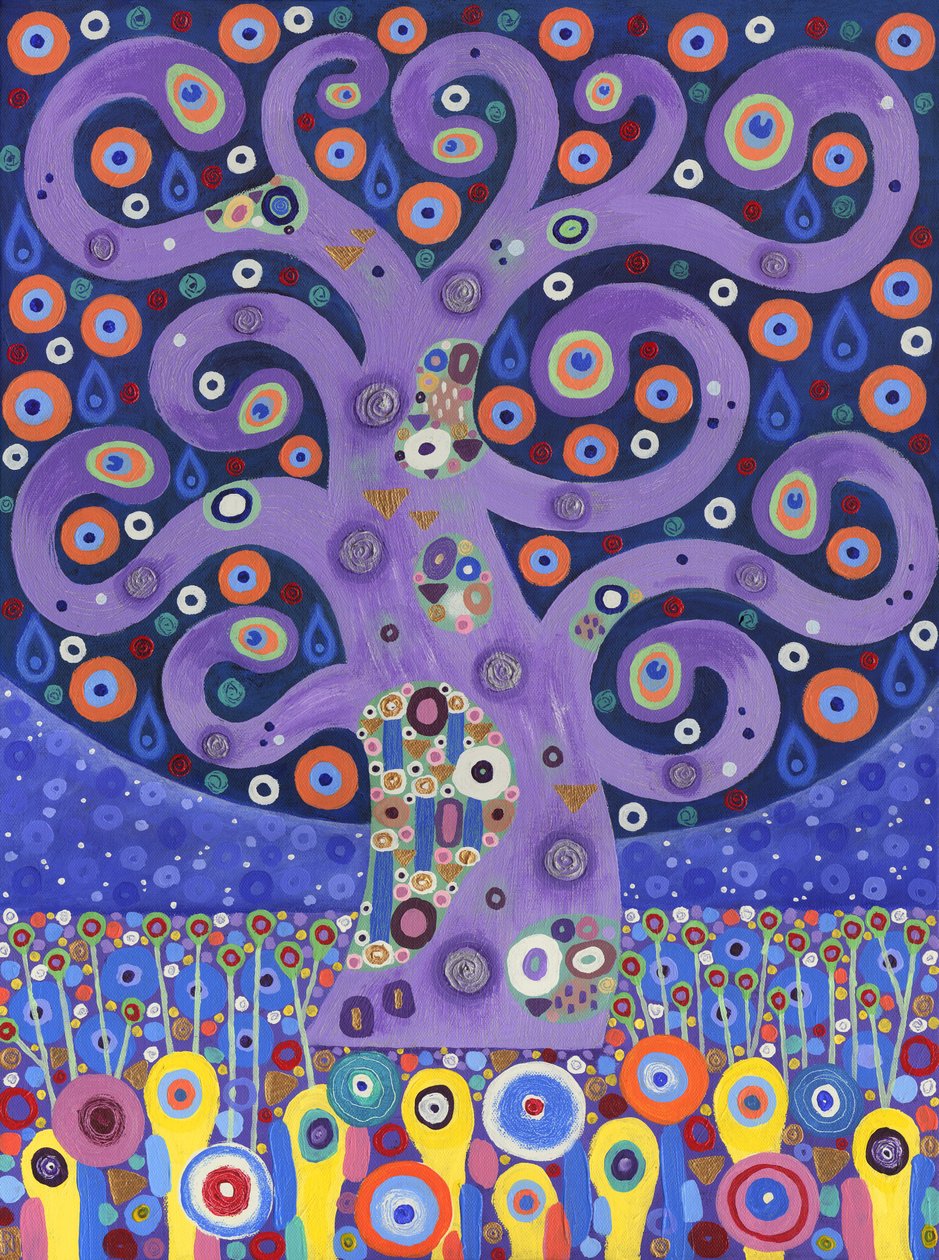 Páví strom, 2011 (akryl na plátně) od David Newton