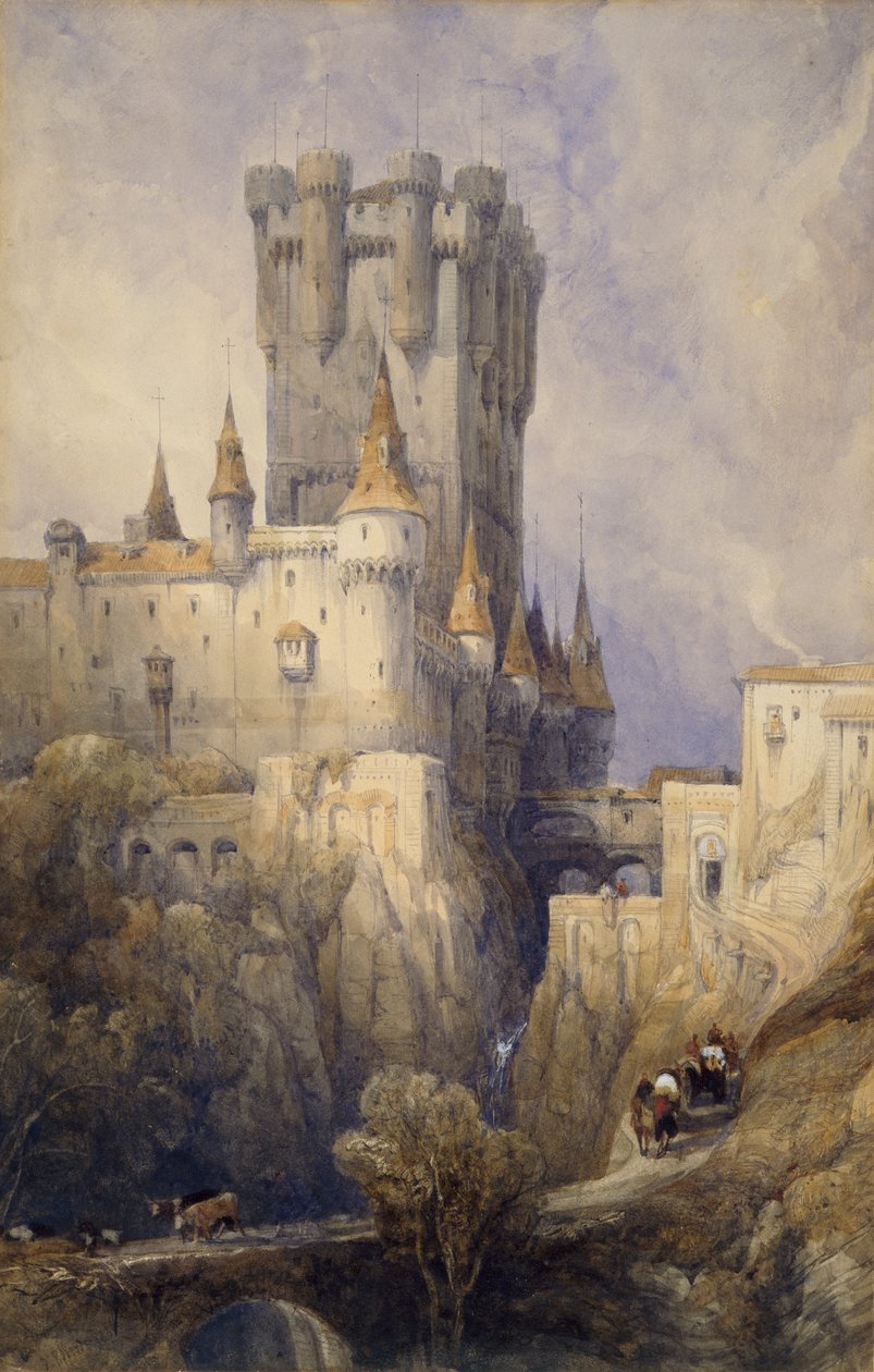 Alcazar, Segovia, Španělsko, 1836 od David Roberts