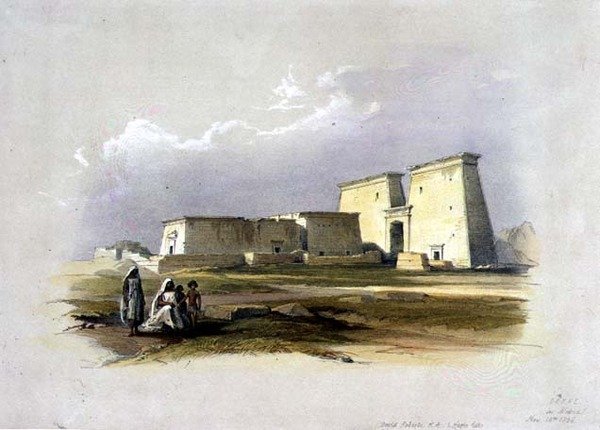 Dakke, z knihy "Egypt a Núbie", svazek 1 (litografie) od David Roberts