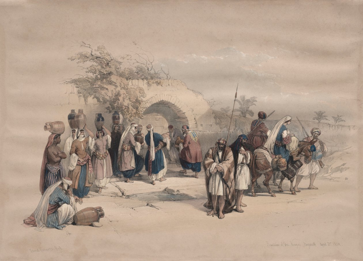 Fontána Panny Marie, Nazaret, 1839. od David Roberts