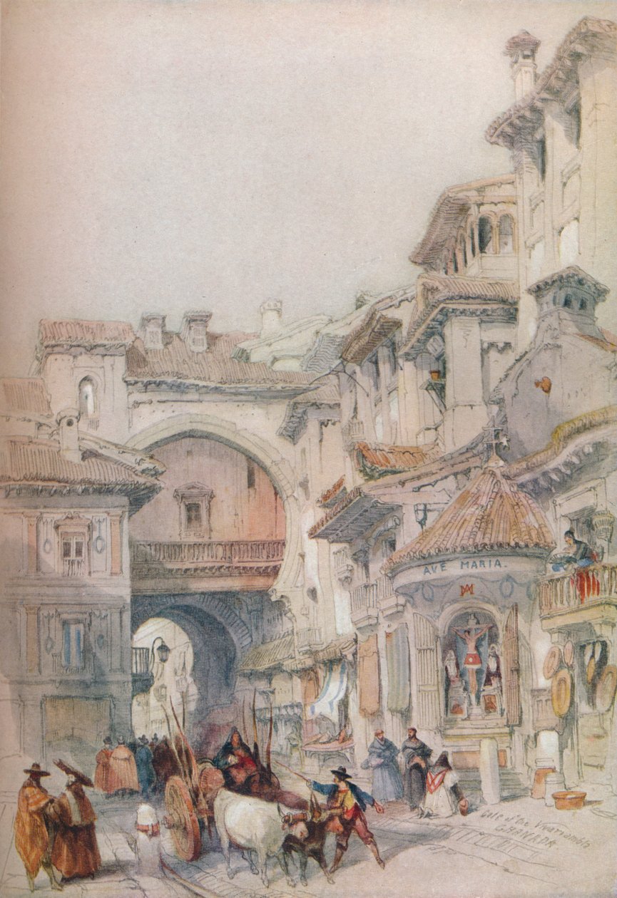 Brána Vivarrambla, Granada, 30. léta 19. století, 1930. od David Roberts