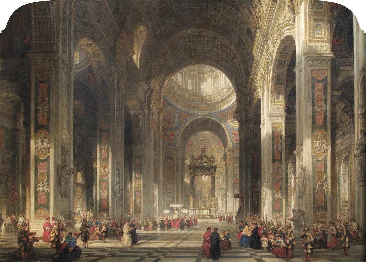 Interiér St Peters, Řím, 1862 od David Roberts