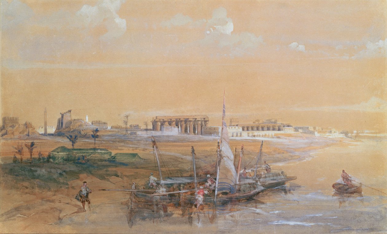 Luxor na Nilu, 1839 (wc) od David Roberts