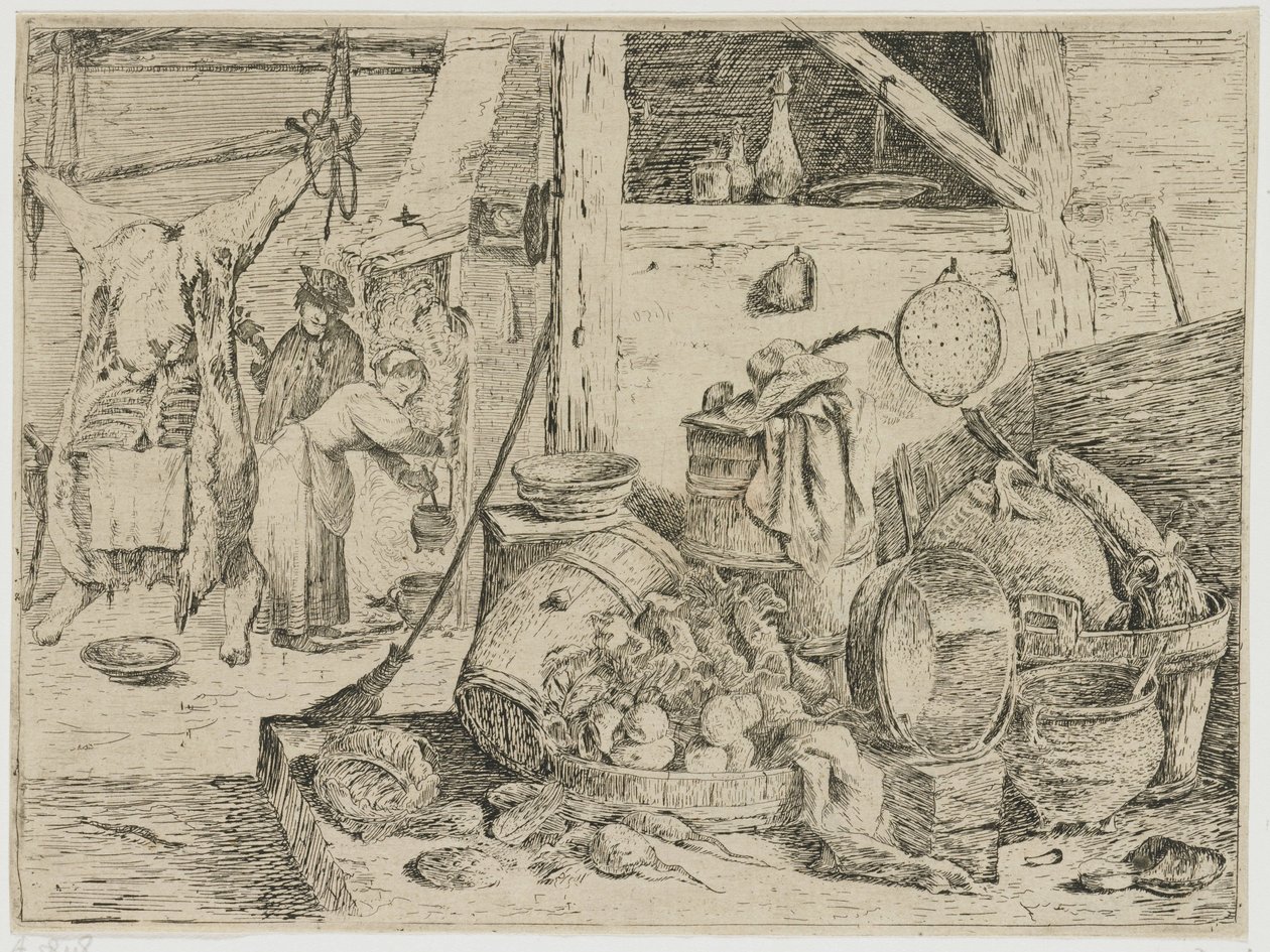 interiér kuchyně od David Teniers (II) (attributed to)