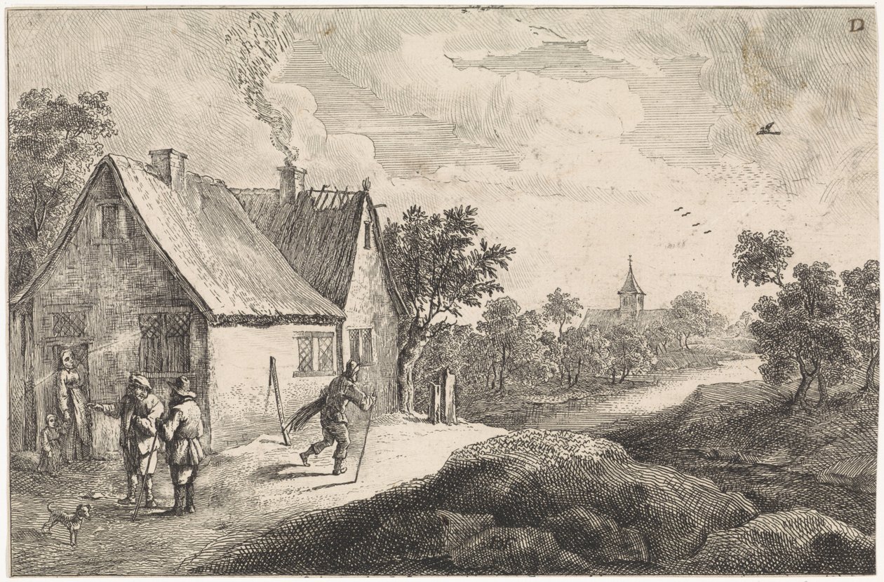 Selská vesnička s postavami od David Teniers (II)