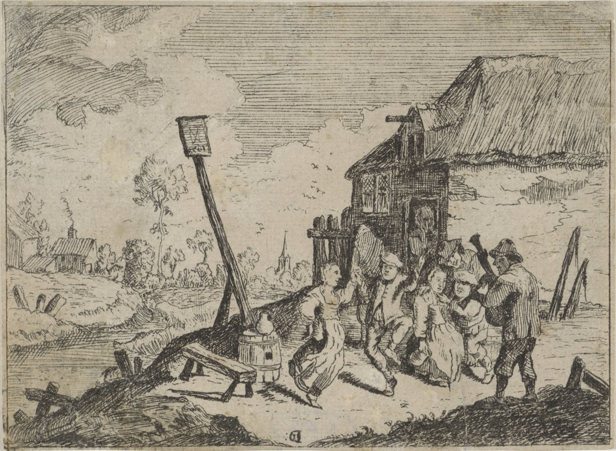 Tančící sedláci v hostinci od David Teniers (II)