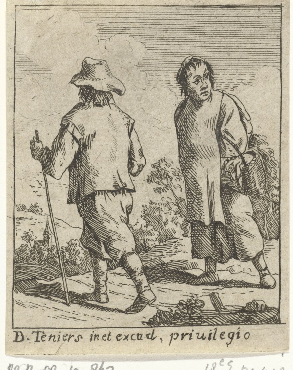 Farmářský pár na cestě od David Teniers (II)