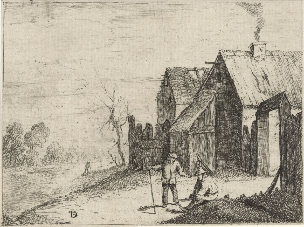 Dva farmáři v rozhovoru od David Teniers (II)