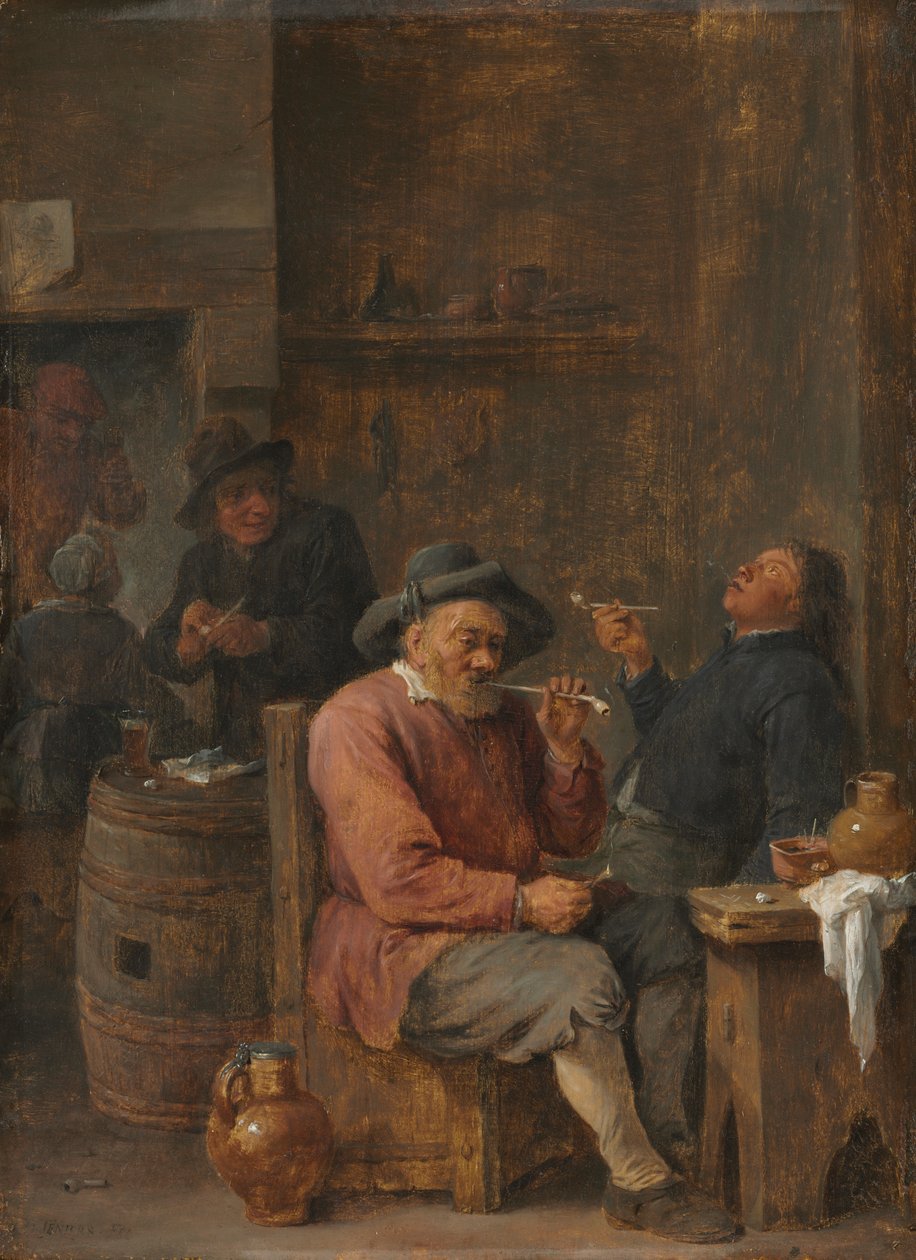 Rolníci kouří v hostinci od David Teniers