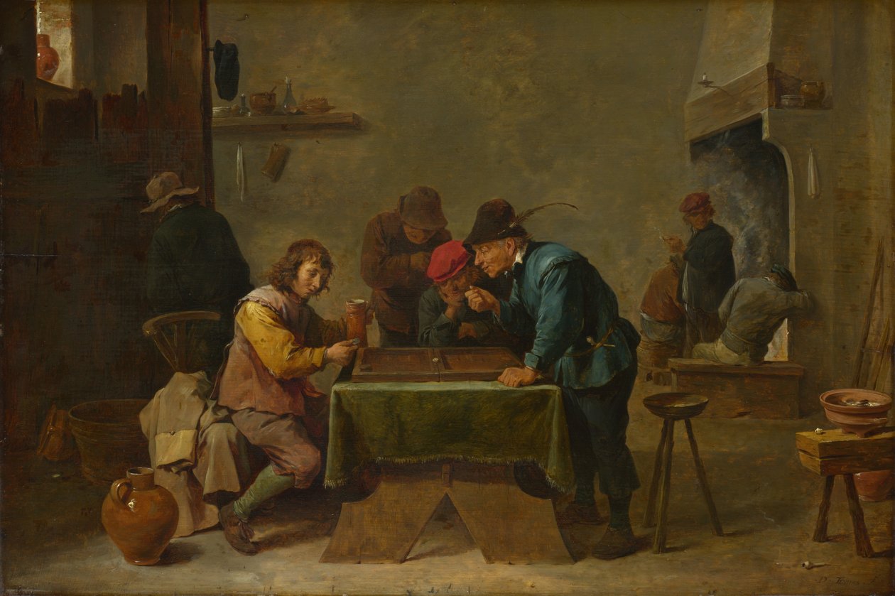 Hráči backgammonu, c. 1645 od David Teniers the Younger
