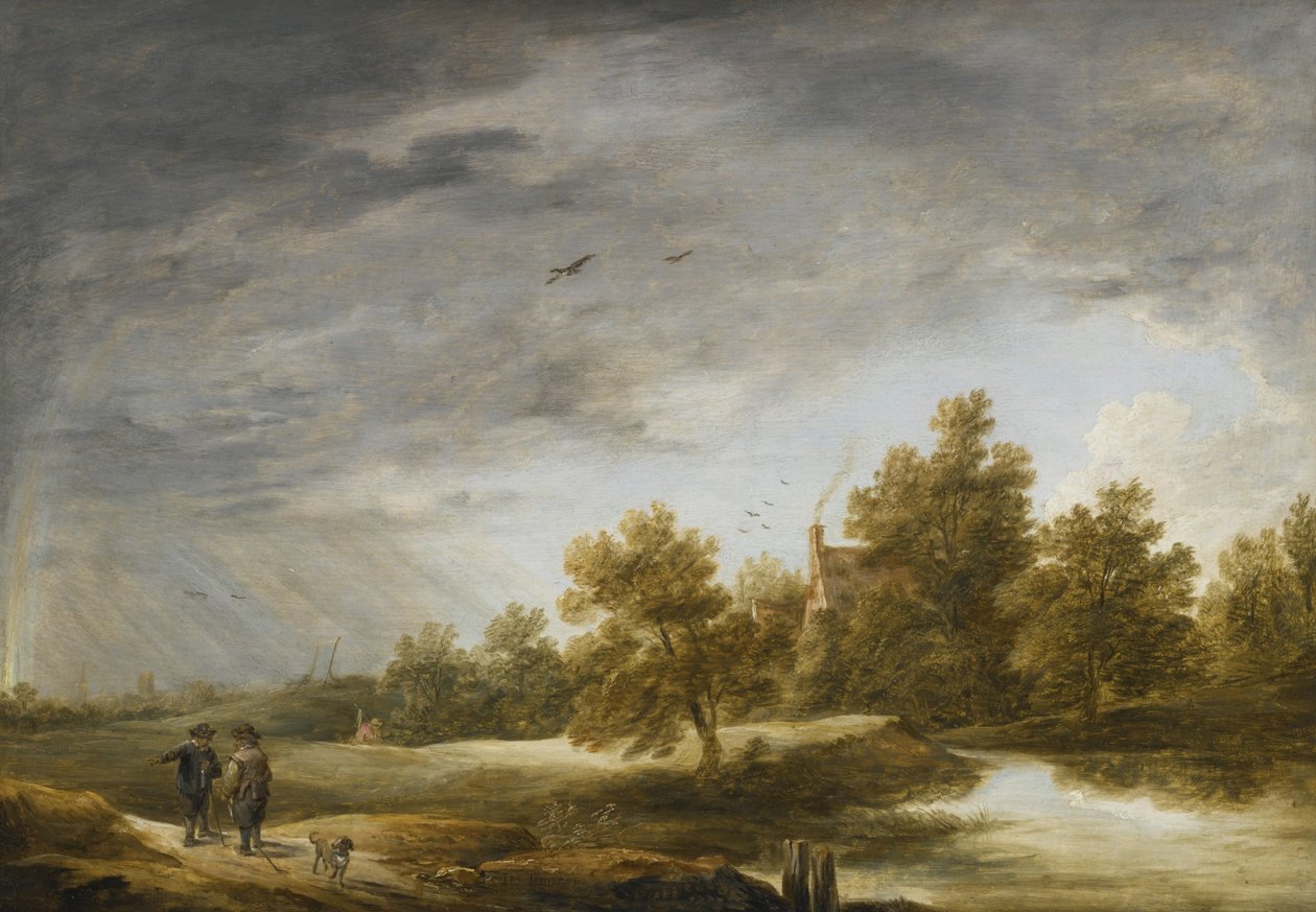 Říční krajina s duhou od David Teniers the Younger