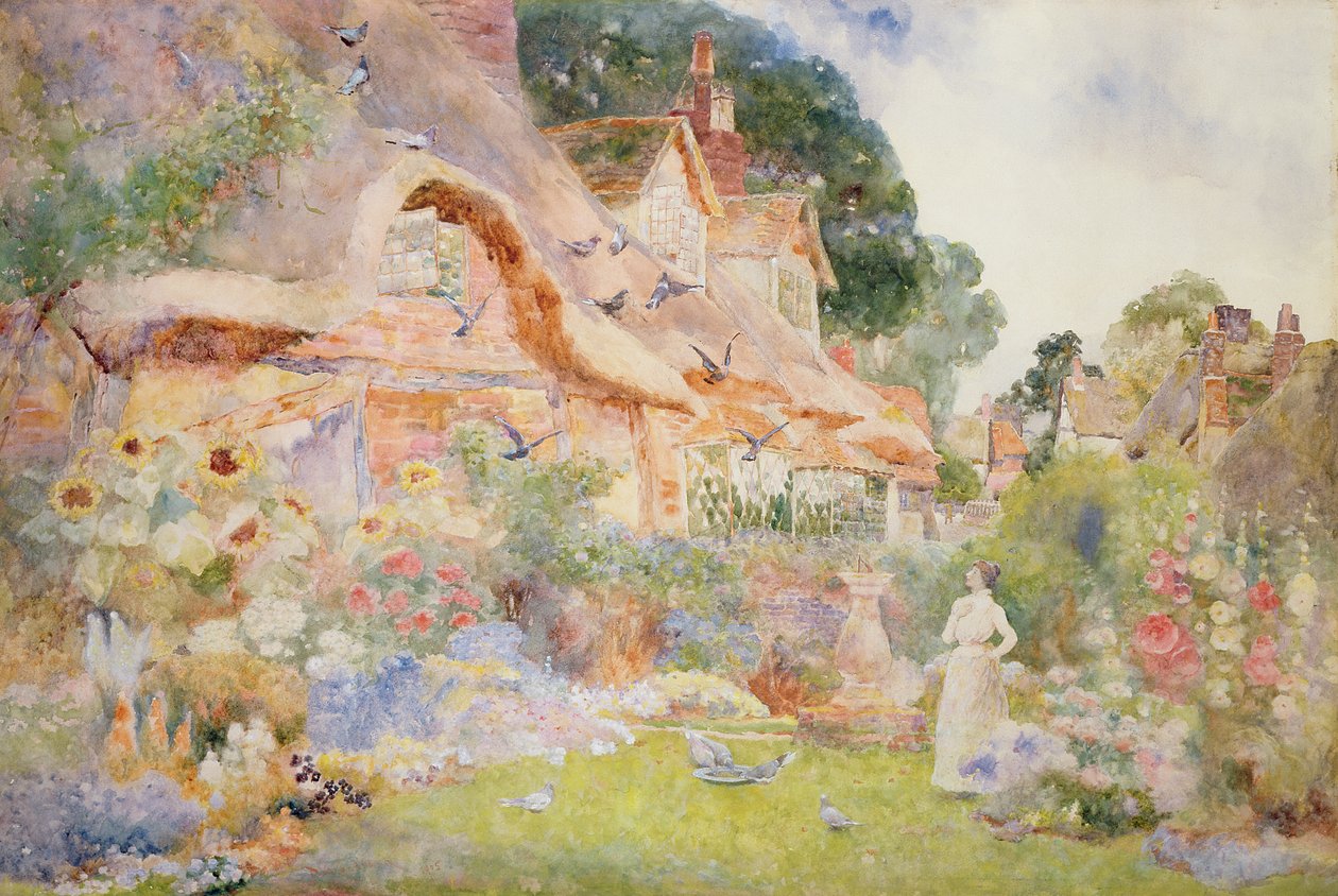 Watching the Pigeons, 1905 od David Woodlock