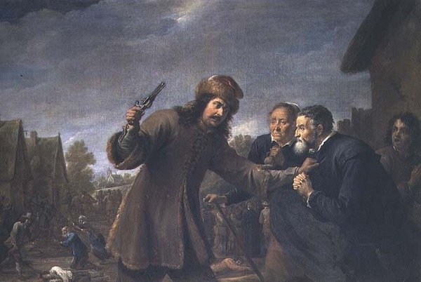 Útok na vesnici, 1648 od David Teniers the Younger