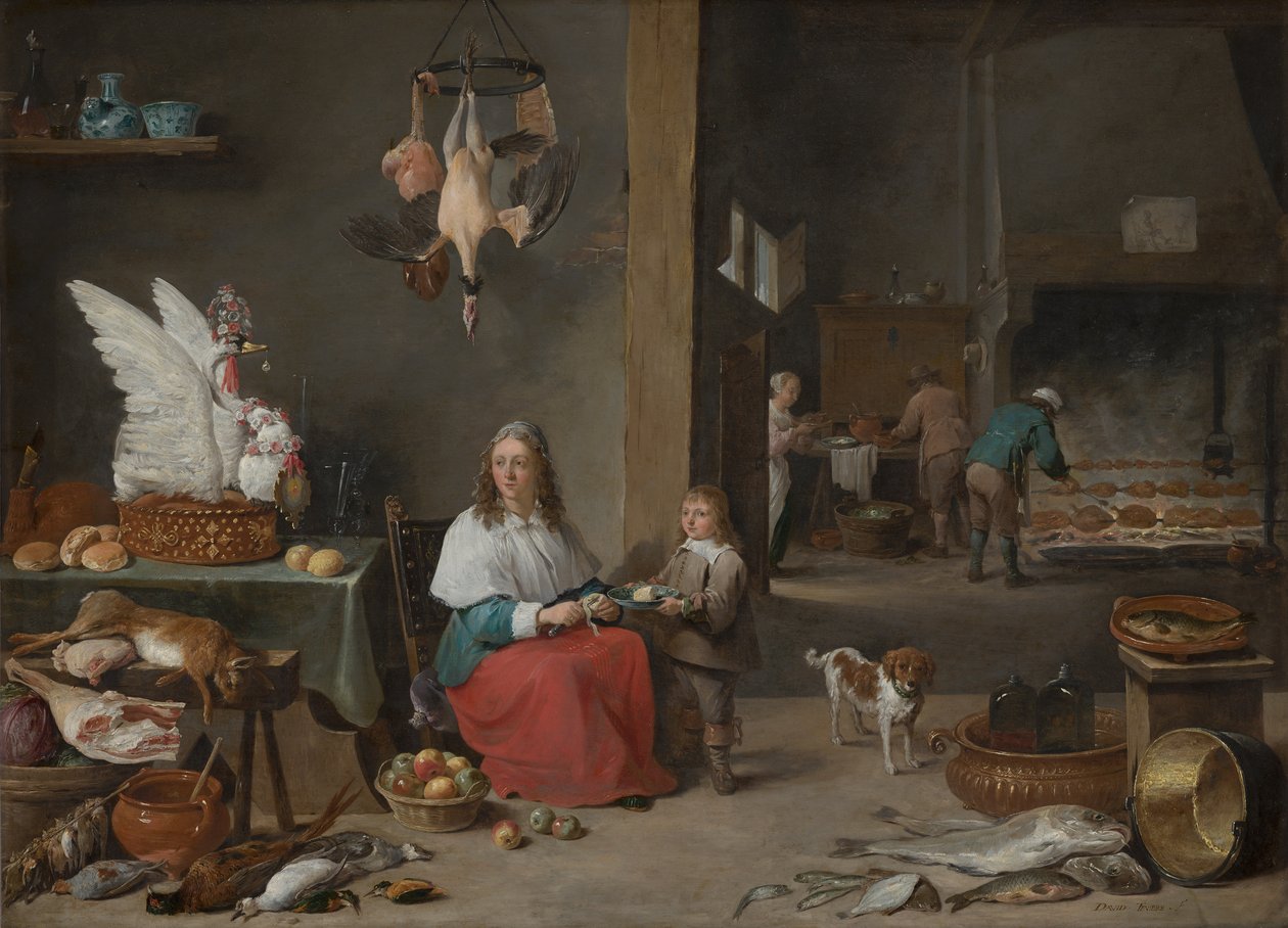 Interiér kuchyně, 1644 od David Teniers the Younger