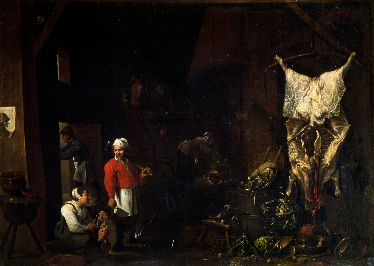 Řezník (olej na plátně) od David Teniers the Younger