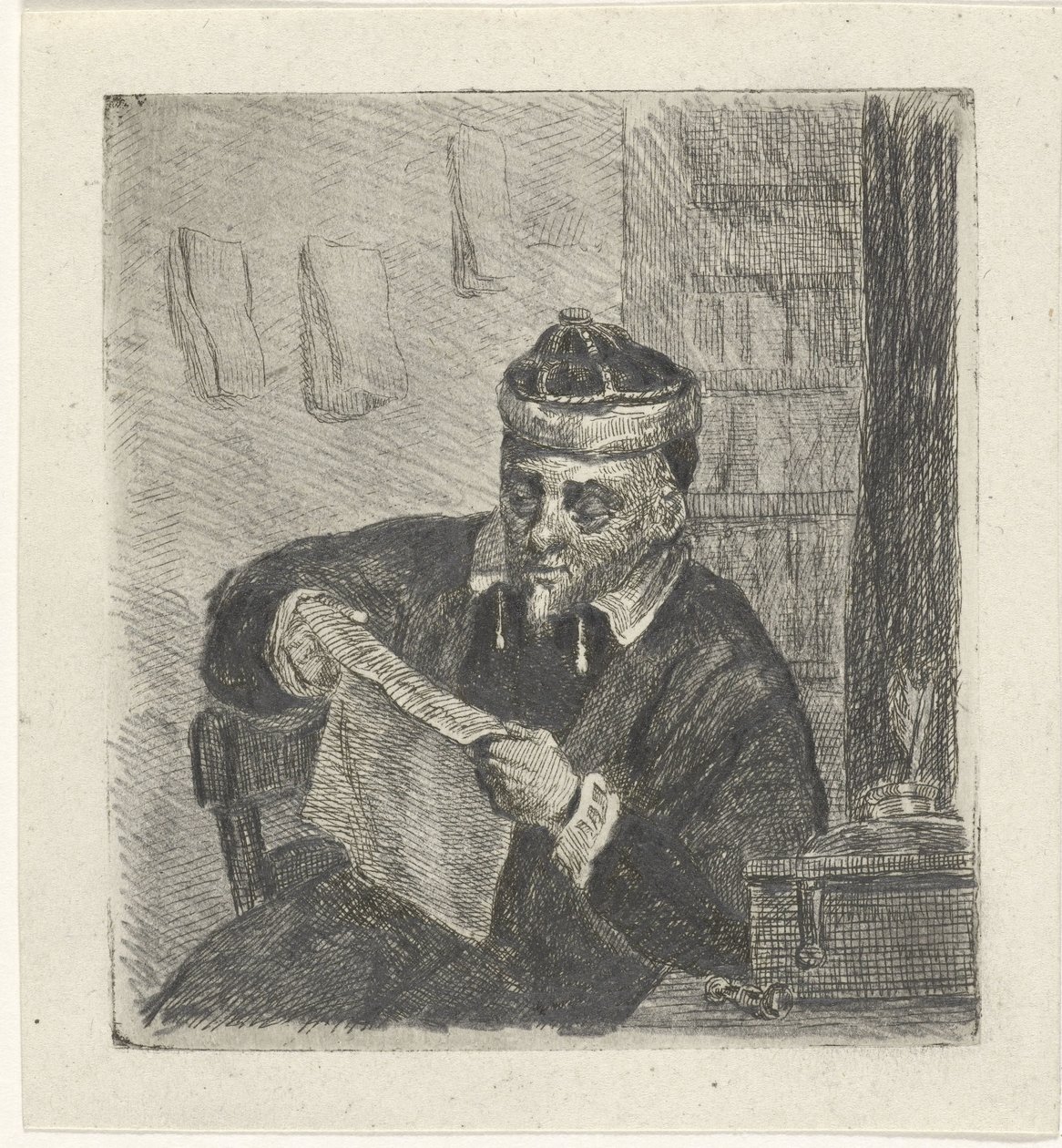 čtoucí muž od David van der Kellen
