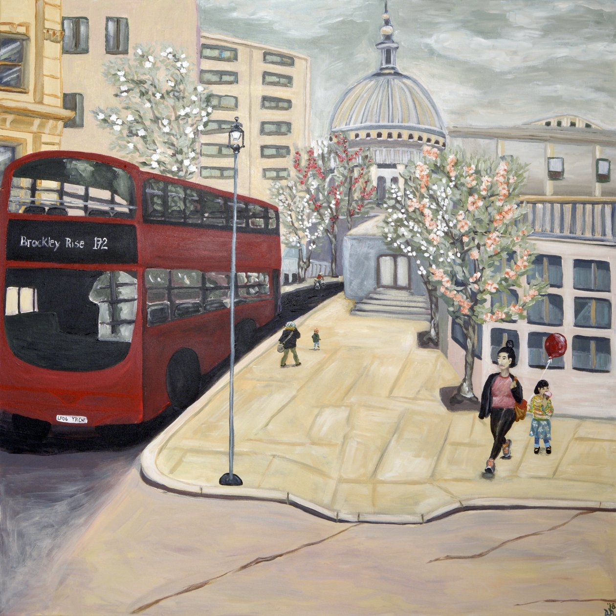 Londontown, 2017 (akryl na plátně) od Deborah Eve Alastra