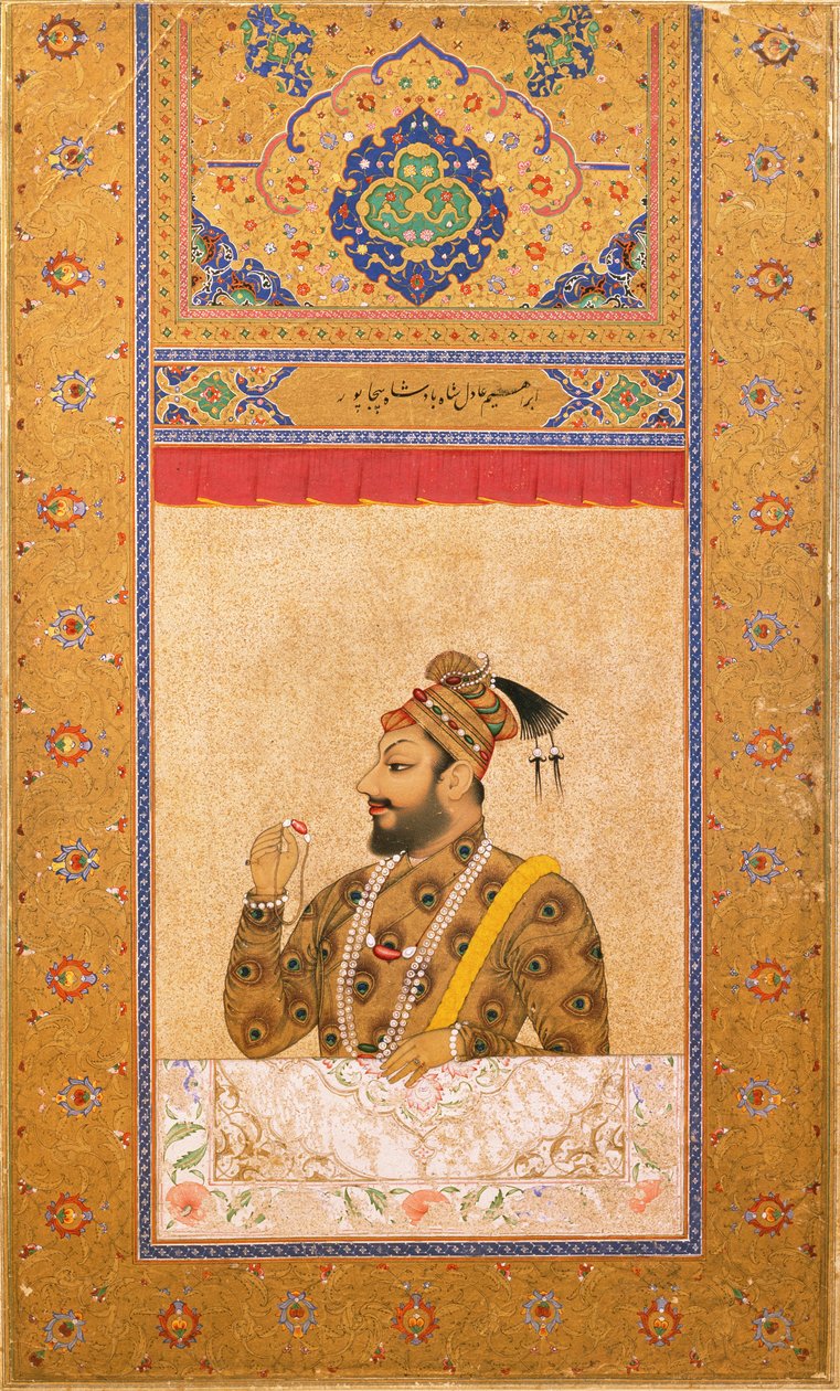 Portrét sultána Ali Adila Shaha II, Shaha z Bijapuru, indická miniatura, Bijapur, kolem 1660 (wc na papíře) od Deccani School