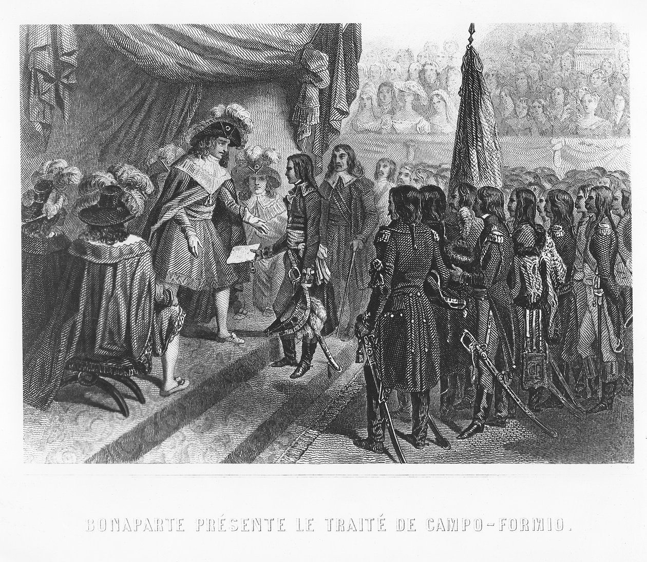 Napoleon Bonaparte představuje smlouvu z Campo Formio od Denis Auguste Marie Raffet