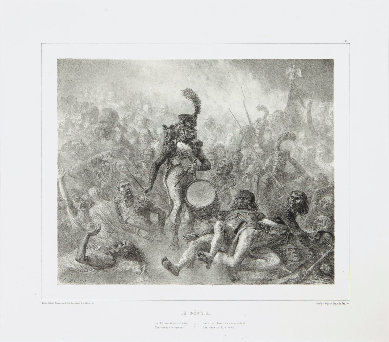 Buben budí mrtvé vojáky, 1842 od Denis Auguste Marie Raffet