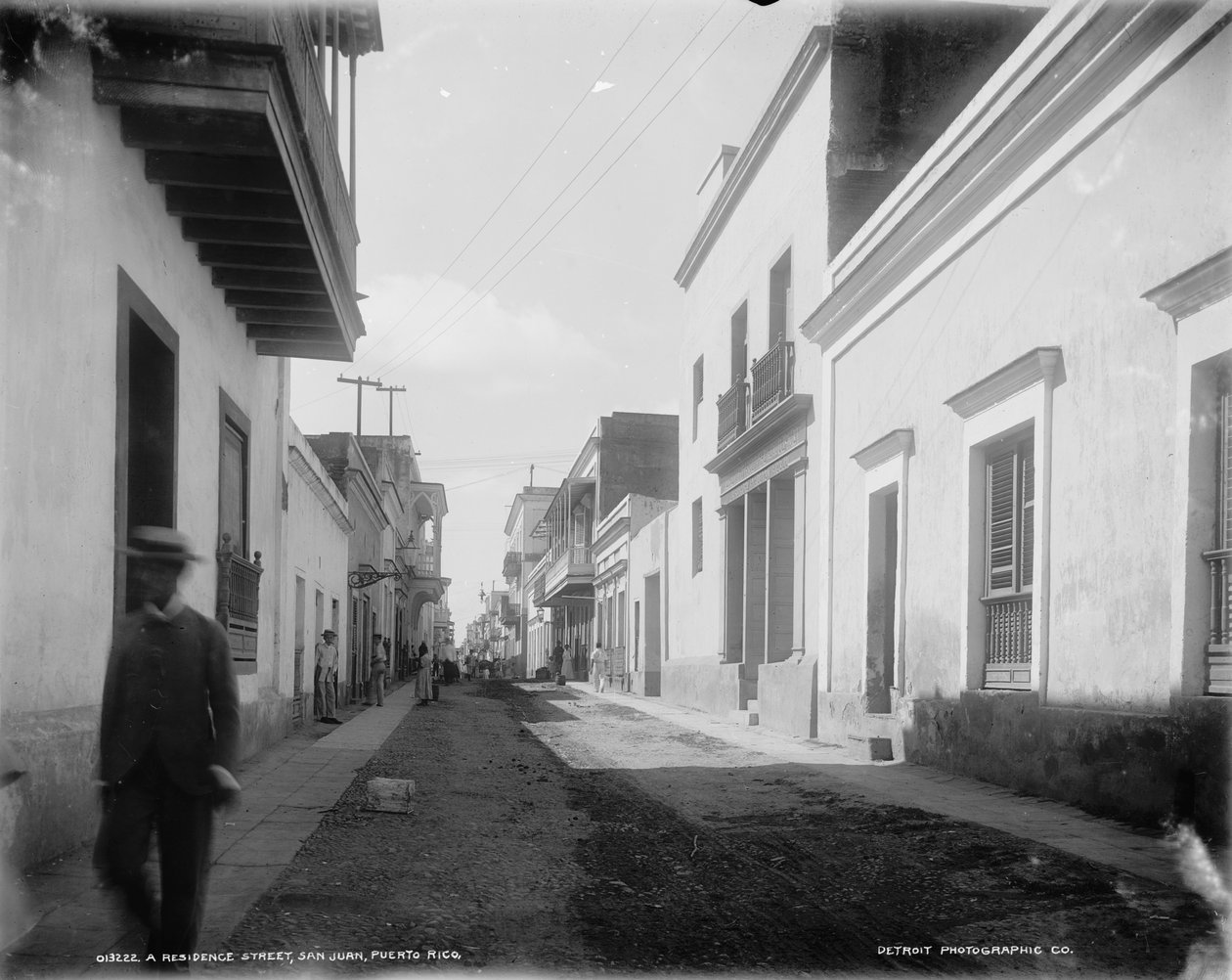 A Residence street, San Juan, Portoriko, cca 1900 od Detroit Publishing Co.