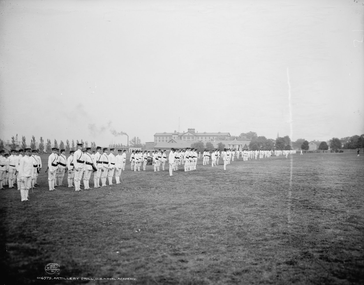 Dělostřelecké cvičení, U.S. Naval Academy, Annapolis, Maryland, kolem roku 1903 od Detroit Publishing Co.
