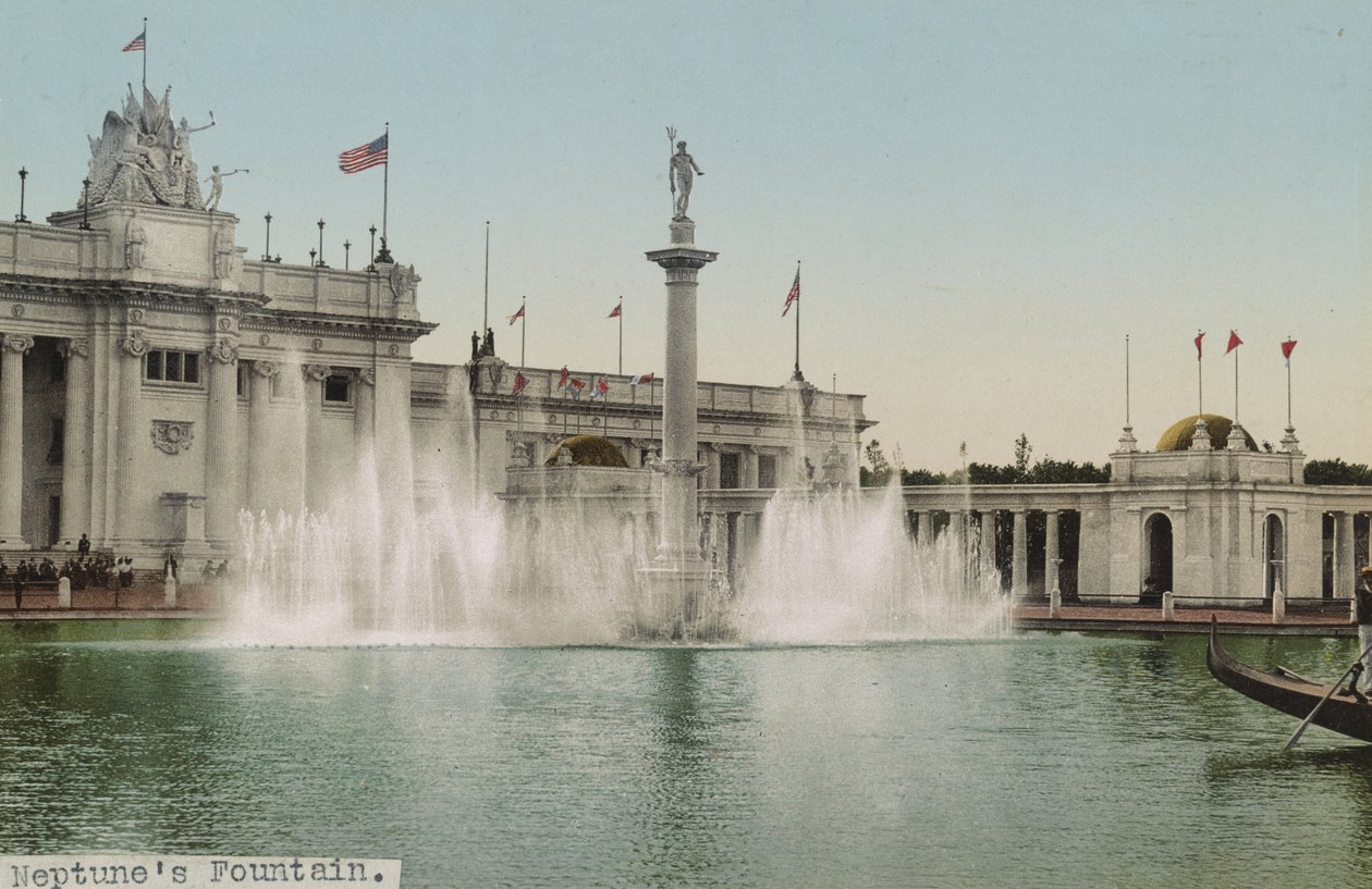 Neptunova fontána, Trans-Mississippi Exposition, 1898 od Detroit Photographic Co.