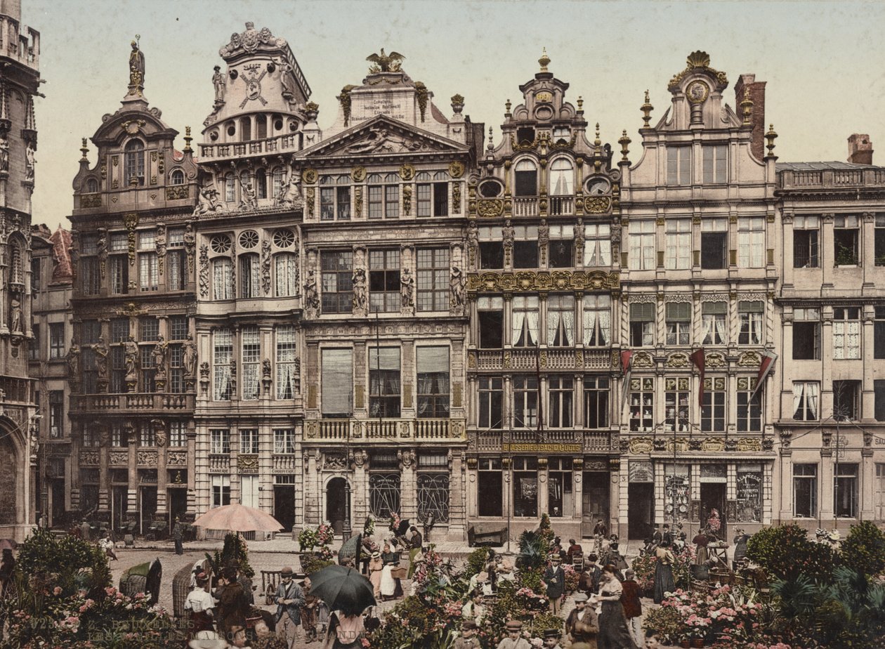 Grand Place, Brusel, kolem roku 1900 od Detroit Publishing Co.