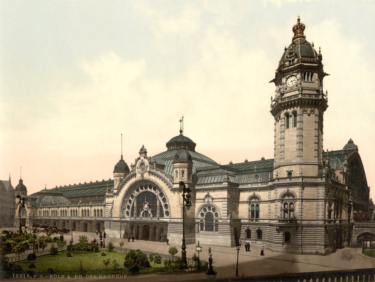 Železniční stanice, Kolín nad Rýnem, Německo, cca 1900 od Detroit Publishing Co.