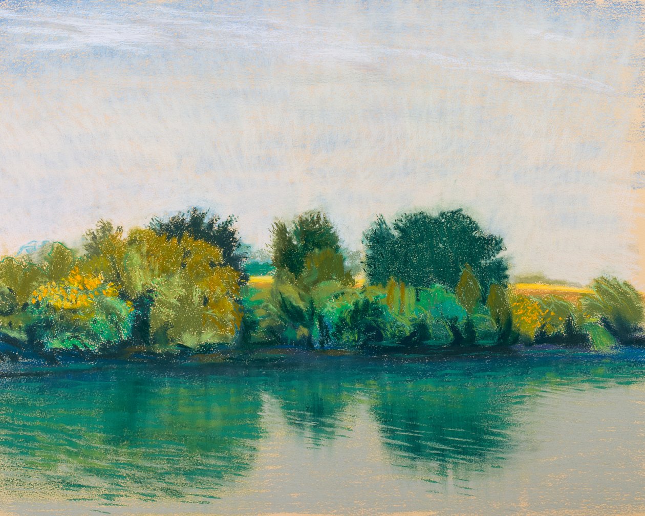 Tichá řeka, 2017 (pastel na papíře) od Diana Jahns