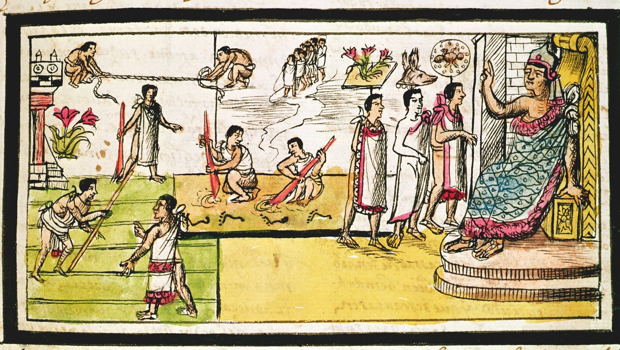 Fol.40r Stavba Tenochtitlanu, 1579 od Diego Duran