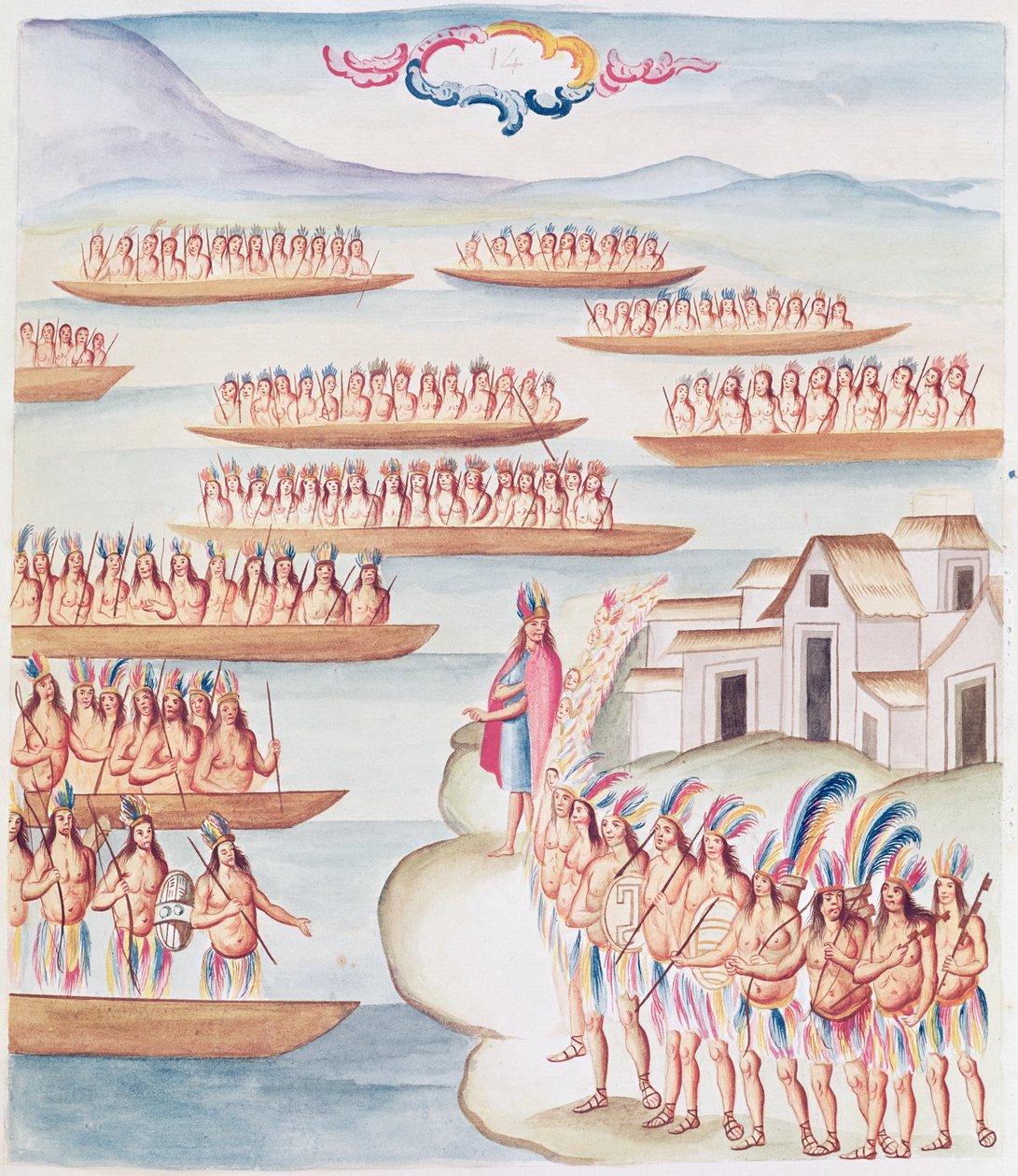 Tome 4 fol.14 Tlatelolco and the Lagoon, z 
