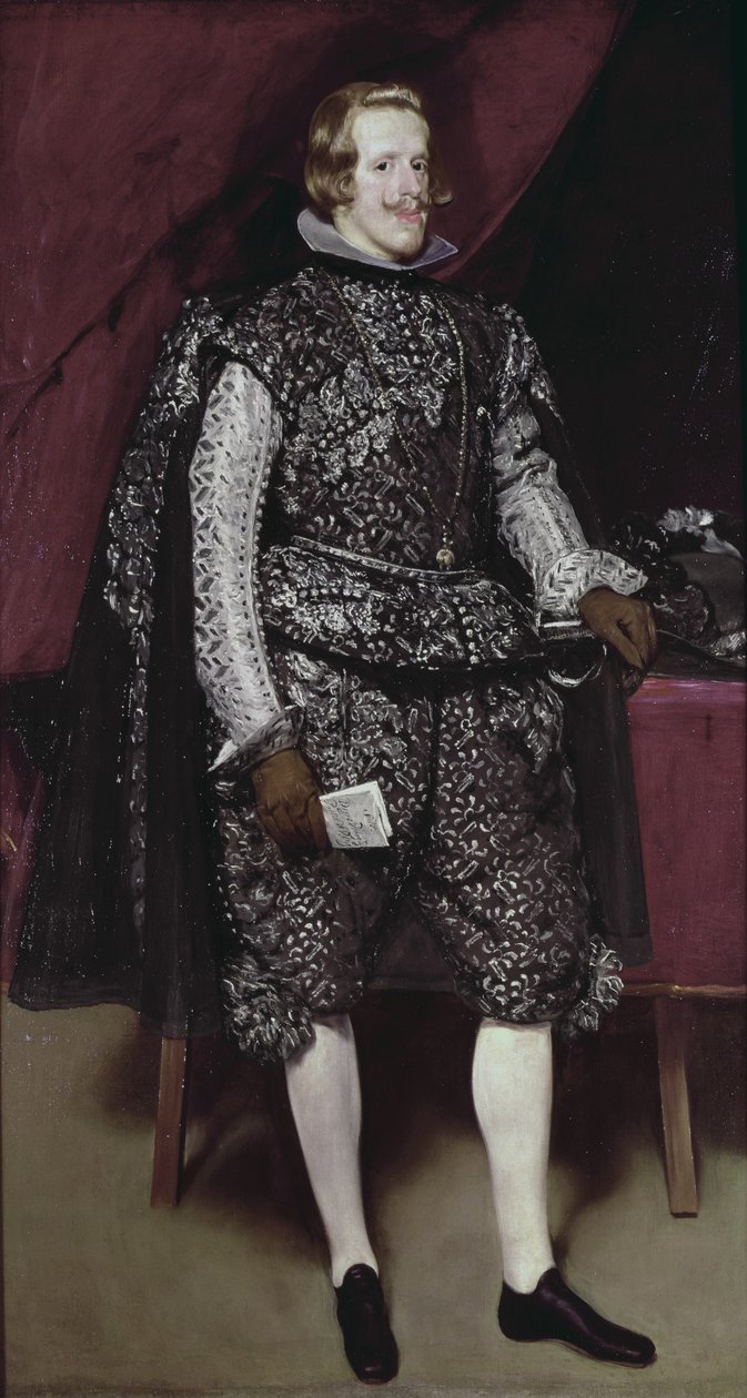 Filip IV (1605-65) Španělský v hnědé a stříbrné, asi 1631-2 od Diego Velázquez