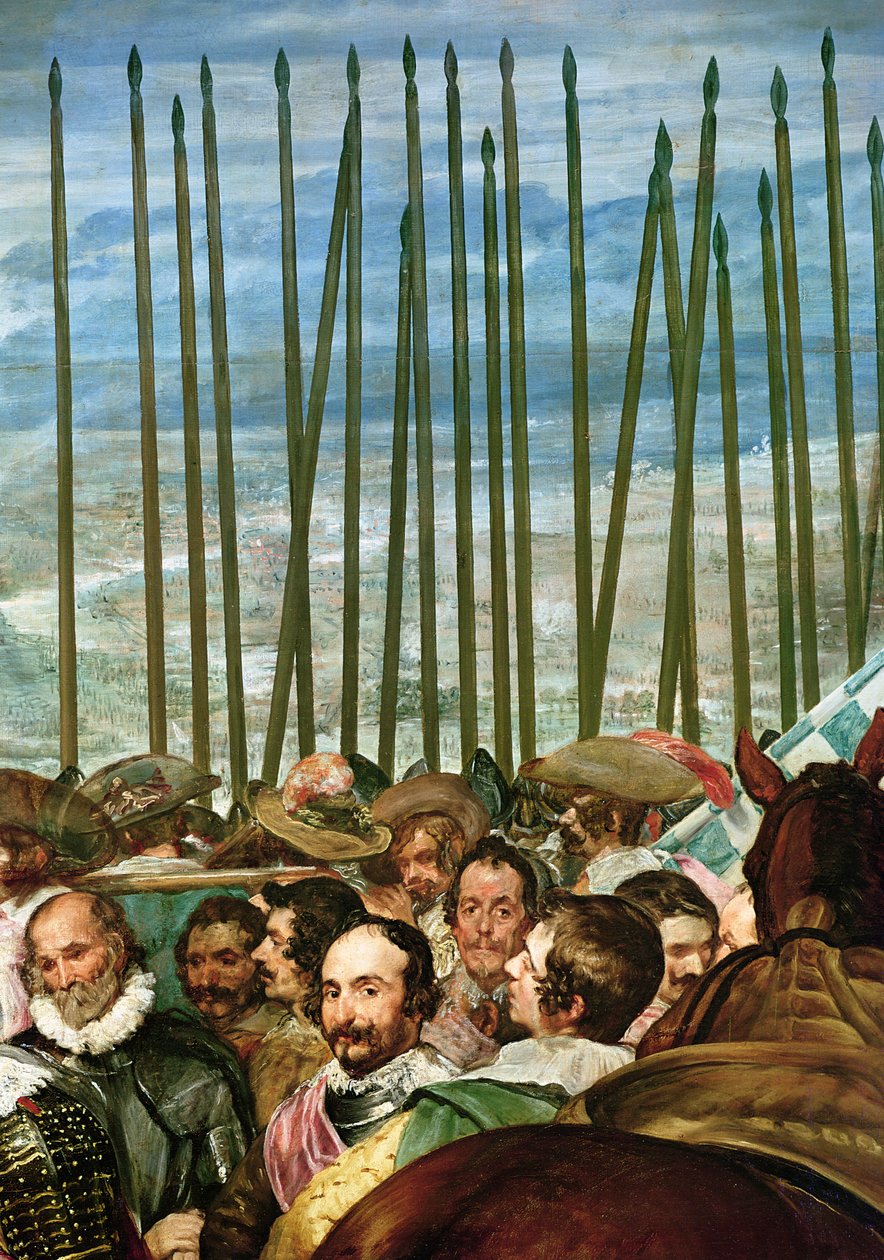 Kapitulace Bredy, 1625, detail vojáků s kopími, kolem 1635 (viz také 30730) od Diego Velázquez