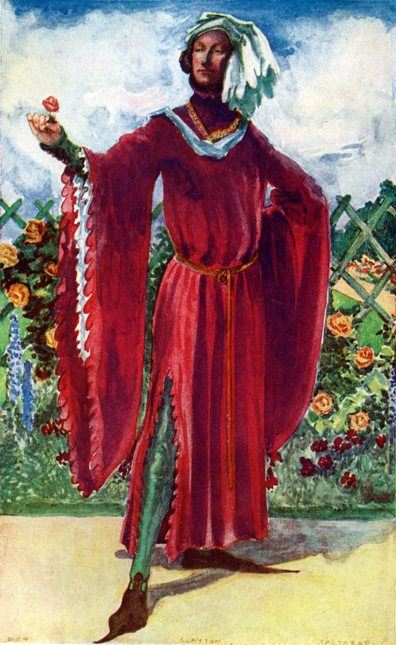 Mužský kostým za vlády Richarda II. (1377-1399) od Dion Clayton Calthrop