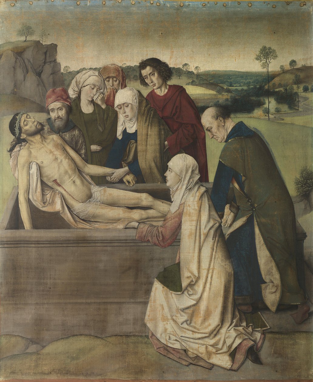 Pohřební obřad, asi 1450-60 (tempera na plátně) od Dirck Bouts
