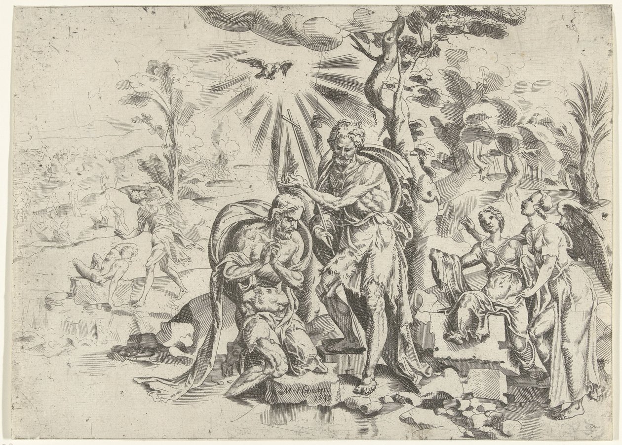 Křest Kristův od Dirck Volckertsz. Coornhert (attributed to)