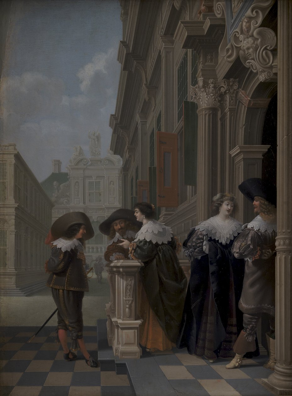 Rozhovor mimo palác od Dirck van Delen
