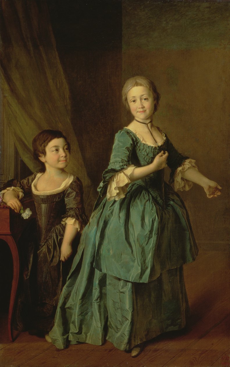 Portrét Feodosie Rževské (1760-95) a Nastasie Davydové (nar. 1764) 1772 od Dmitri Grigorievich Levitsky