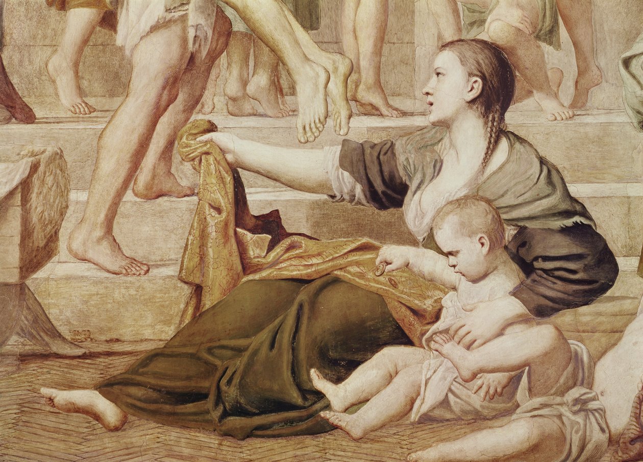 Detail of St. Cecilia Distributing Alms c.1612-15 (detail of 438851) od Domenichino