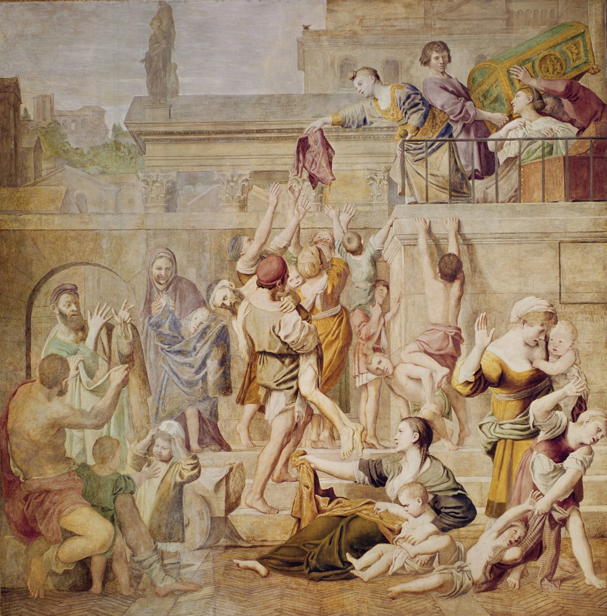 Svatá Cecílie rozdává almužny, kolem 1612-15 od Domenichino