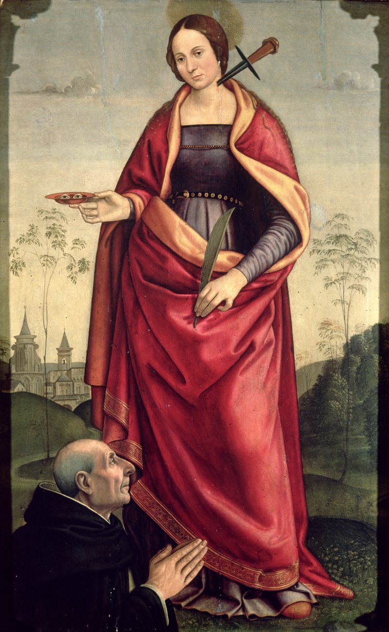Svatá Lucie a dárce od Domenico Ghirlandaio