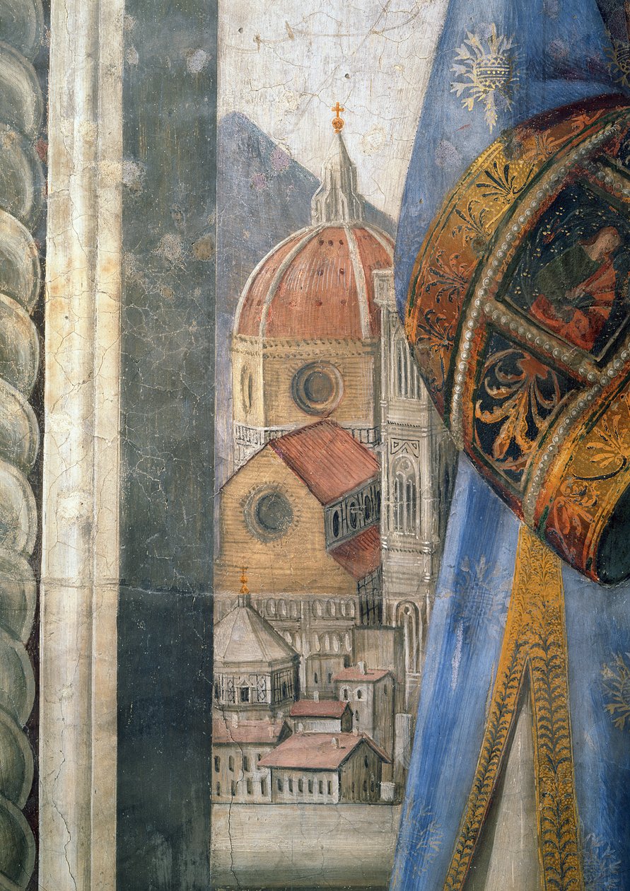 Duomo, detail z fresky v Sala dei Gigli, c1470 od Domenico Ghirlandaio