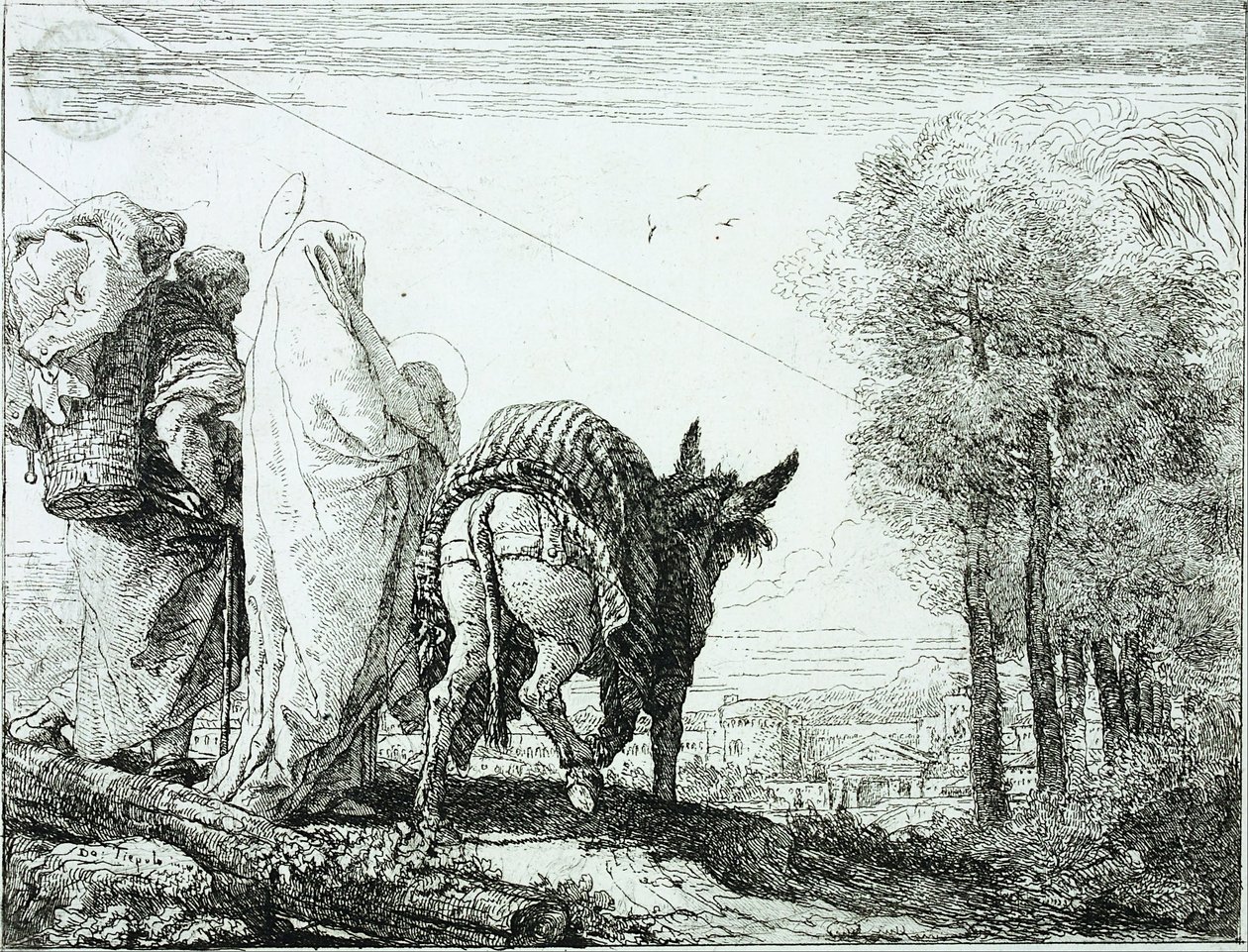 Útěk do Egypta od Domenico Tiepolo