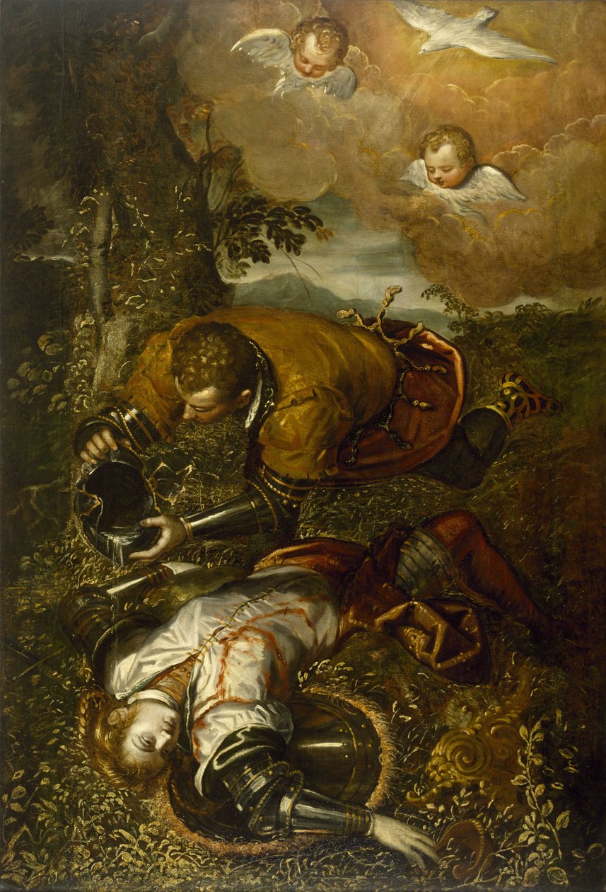 Tancred Baptizing Clorinda od Domenico Robusti Tintoretto