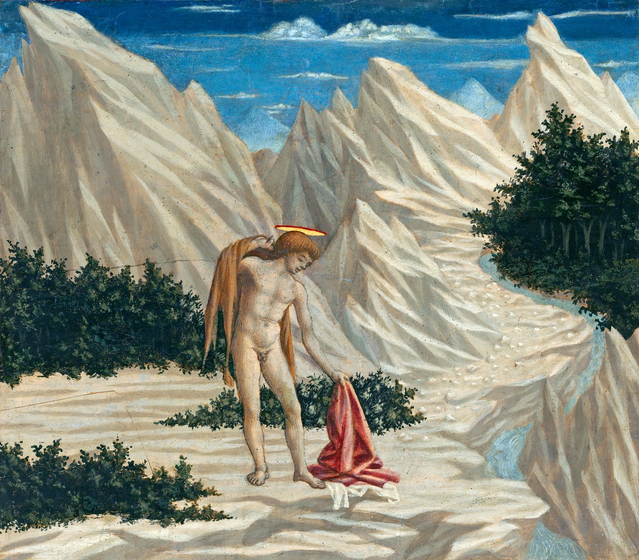 St. John in the Desert, c.1445-50 (tempera na panelu) od Domenico Veneziano