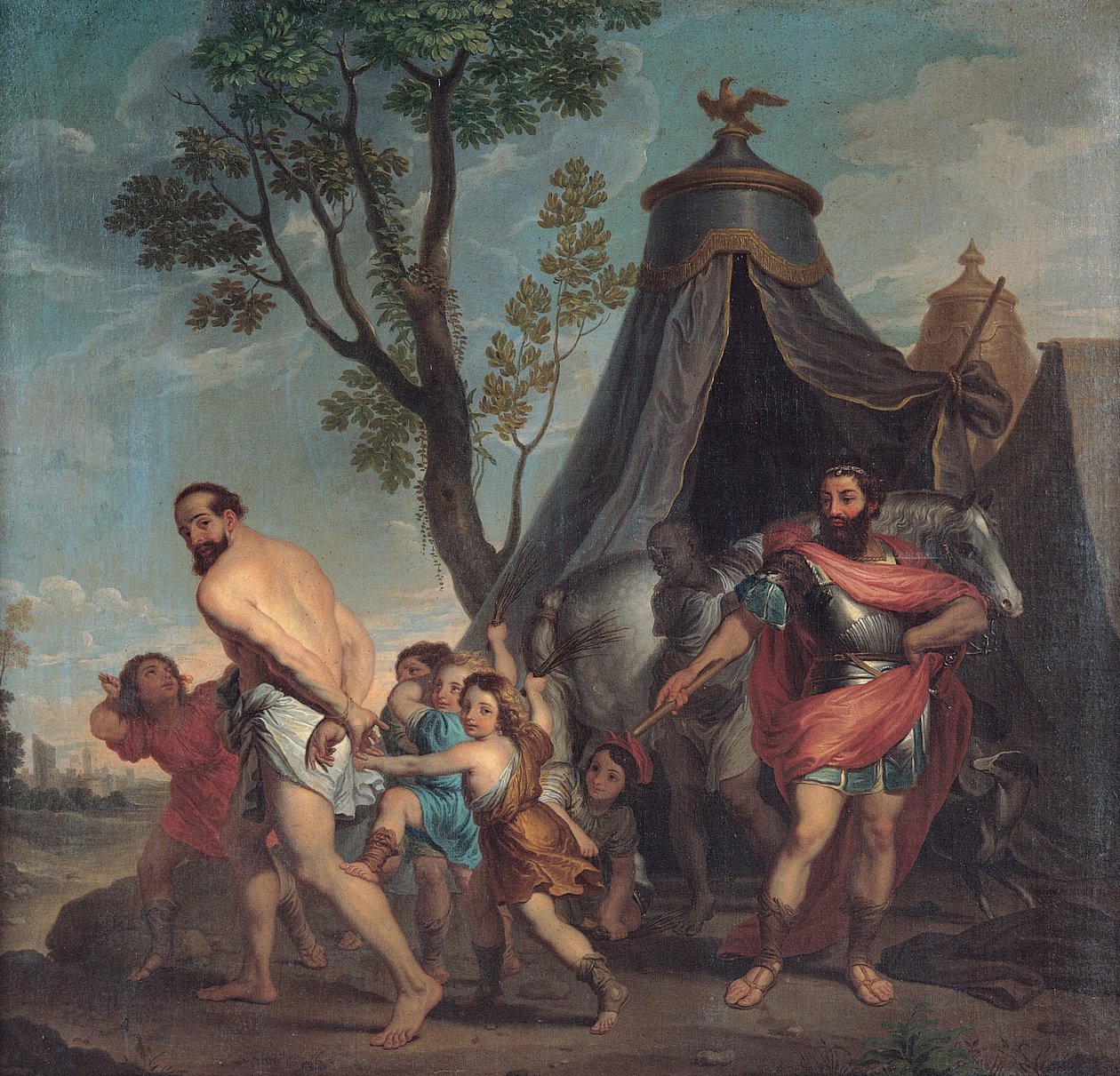 Camillus a učitel Falerii od Domenico Corvi