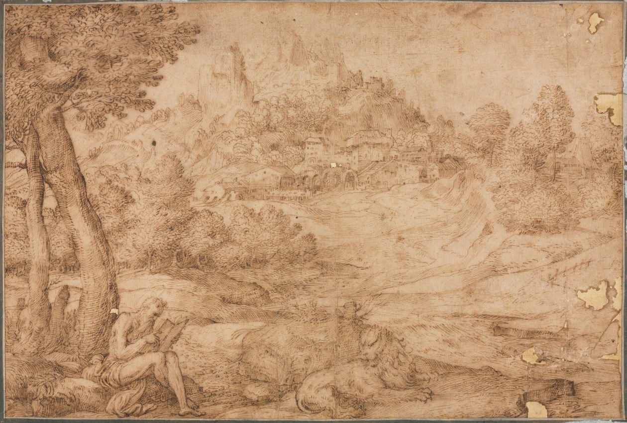 Svatý Jeroným v krajině, c. 1530. od Domenico Campagnola