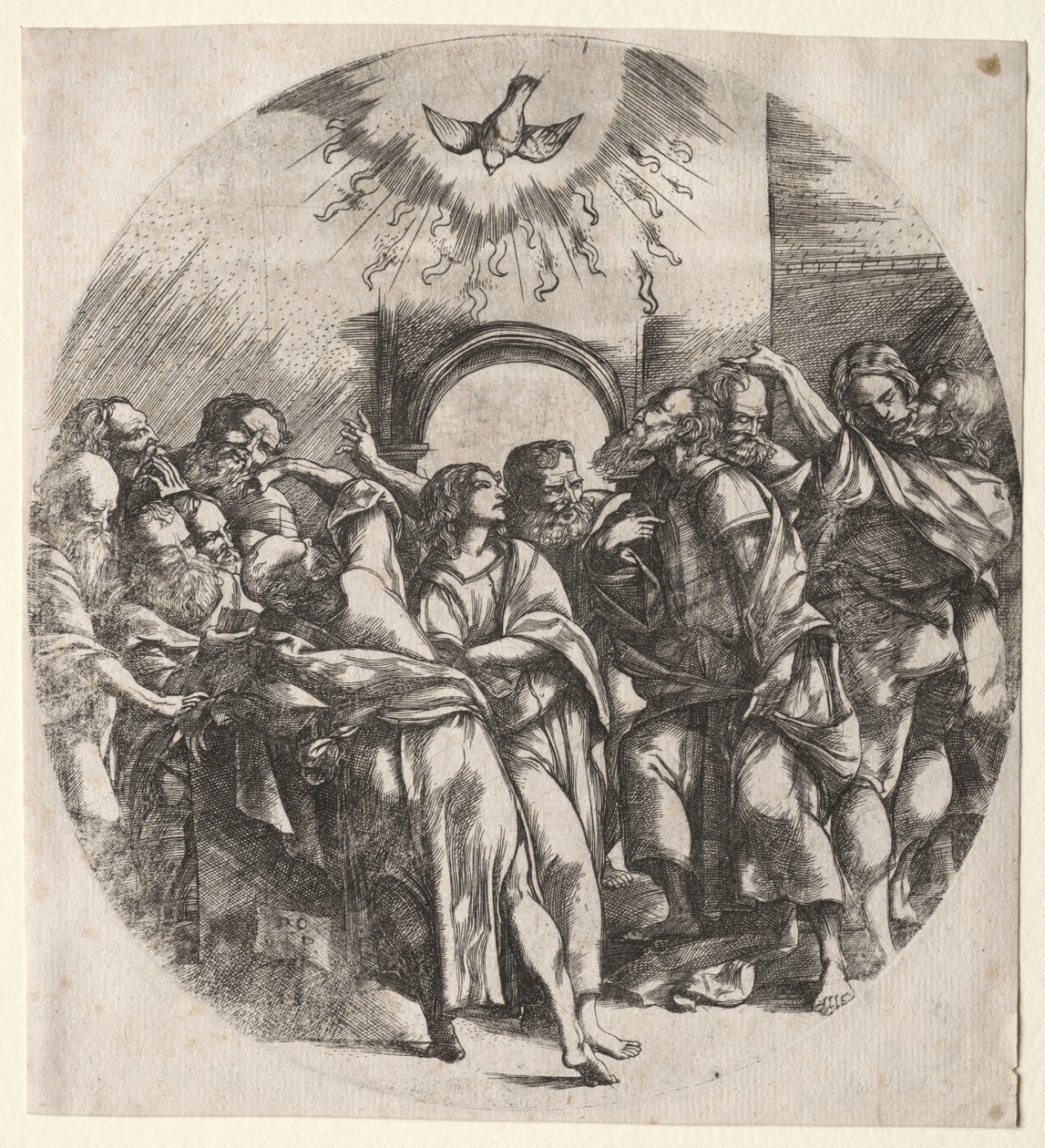 Sestup ducha svatého od Domenico Campagnola