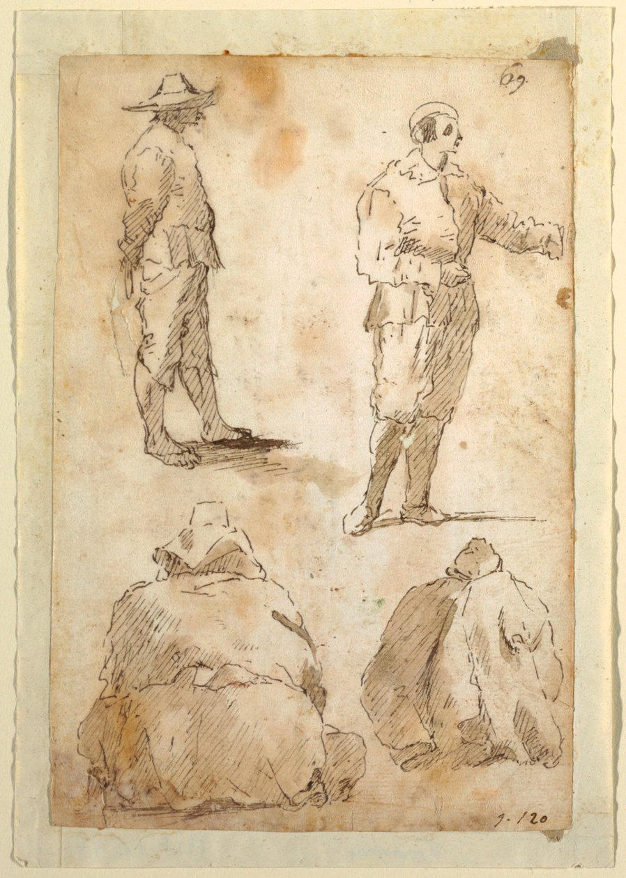 Čtyři muži od Domenico Gargiulo, called Micco Spadaro